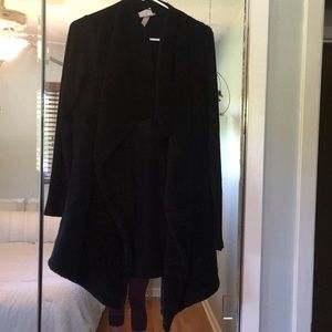 Black faux fur cardigan